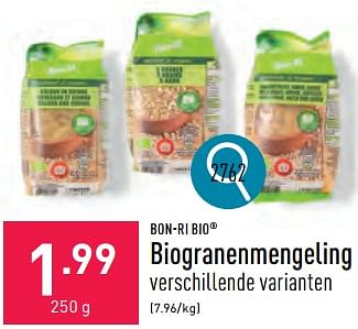 Promoties Biogranenmengeling - Bon-Ri - Geldig van 02/04/2024 tot 05/04/2024 bij Aldi