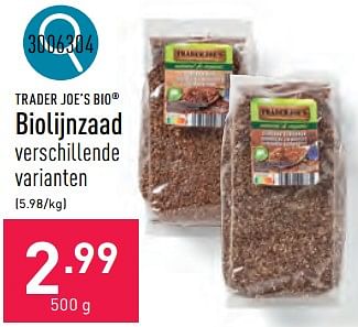Promotions Biolijnzaad - TRADER JOE’S - Valide de 02/04/2024 à 05/04/2024 chez Aldi