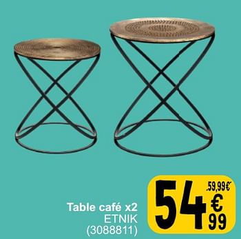 Promoties Table café x2 etnik - Huismerk - Cora - Geldig van 26/03/2024 tot 08/04/2024 bij Cora