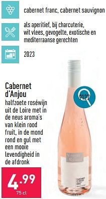 Promoties Cabernet d’anjou halfzoete roséwijn - Rosé wijnen - Geldig van 02/04/2024 tot 05/04/2024 bij Aldi
