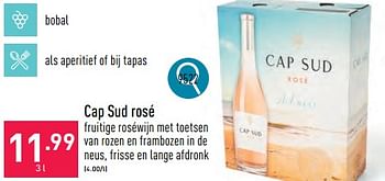 Promoties Cap sud rosé fruitige roséwijn - Rosé wijnen - Geldig van 02/04/2024 tot 05/04/2024 bij Aldi