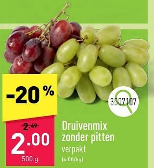 Promoties Druivenmix zonder pitten - Huismerk - Aldi - Geldig van 02/04/2024 tot 05/04/2024 bij Aldi