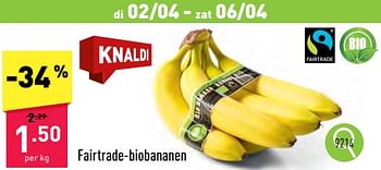 Promoties Fairtrade-biobananen - Huismerk - Aldi - Geldig van 02/04/2024 tot 05/04/2024 bij Aldi
