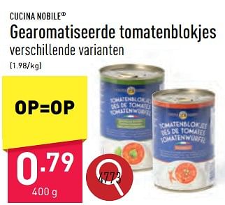 Promoties Gearomatiseerde tomatenblokjes - Cucina Nobile - Geldig van 02/04/2024 tot 05/04/2024 bij Aldi