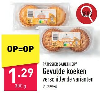 Promoties Gevulde koeken - Patissier Gaulthier - Geldig van 02/04/2024 tot 05/04/2024 bij Aldi