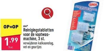 Promoties Reinigingstabletten voor de vaatwas- machine - Una - Geldig van 02/04/2024 tot 05/04/2024 bij Aldi