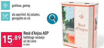 Promoties Rosé d’anjou aop halfdroge roséwijn - Rosé wijnen - Geldig van 02/04/2024 tot 05/04/2024 bij Aldi