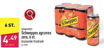 Promoties Schweppes agrumes zero - Schweppes - Geldig van 02/04/2024 tot 05/04/2024 bij Aldi