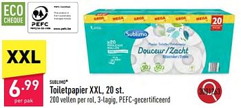 Promoties Toiletpapier xxl - Sublimo - Geldig van 02/04/2024 tot 05/04/2024 bij Aldi
