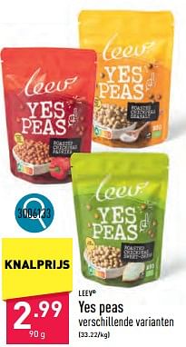 Promoties Yes peas - leev - Geldig van 02/04/2024 tot 05/04/2024 bij Aldi