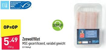 Promoties Zeewolffilet - Huismerk - Aldi - Geldig van 02/04/2024 tot 05/04/2024 bij Aldi