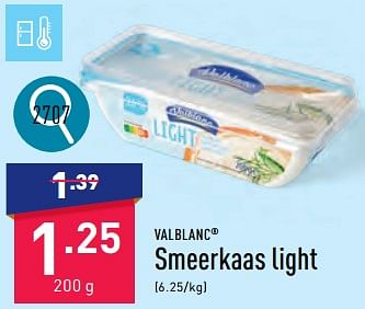 Promoties Smeerkaas light - Valblanc - Geldig van 02/04/2024 tot 05/04/2024 bij Aldi