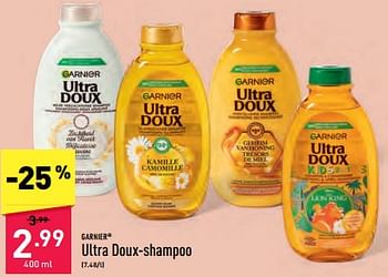 Promoties Ultra doux-shampoo - Garnier - Geldig van 02/04/2024 tot 05/04/2024 bij Aldi
