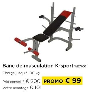 Promoties Banc de musculation k-sport wb7700 - Ksport - Geldig van 01/03/2024 tot 31/03/2024 bij Molecule