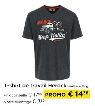 Promotions T-shirt de travail herock heather rolling - Herock - Valide de 01/03/2024 à 31/03/2024 chez Molecule