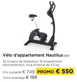 Promotions Vélo d’appartement nautilus u627 - NAUTILUS - Valide de 01/03/2024 à 31/03/2024 chez Molecule