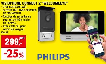 Promoties Philips visiophone connect 2 welcomeeye - Philips - Geldig van 27/03/2024 tot 07/04/2024 bij Hubo