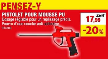Promotions Pistolet pour mousse pu - Produit maison - Hubo  - Valide de 27/03/2024 à 07/04/2024 chez Hubo