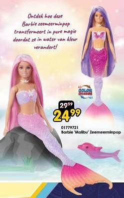 Promoties Barbie `malibu` zeemeerminpop - Mattel - Geldig van 16/03/2024 tot 14/04/2024 bij ToyChamp