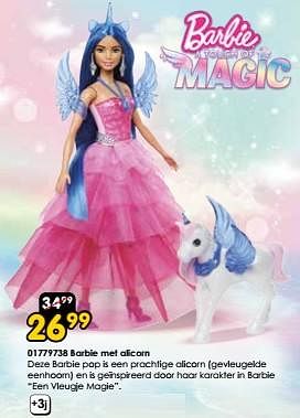 Promotions Barbie met alicorn - Mattel - Valide de 16/03/2024 à 14/04/2024 chez ToyChamp