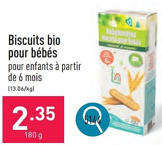Promotions Biscuits bio pour bébés - Produit maison - Aldi - Valide de 02/04/2024 à 05/04/2024 chez Aldi