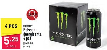 Promotions Boisson énergisante - Monster - Valide de 02/04/2024 à 05/04/2024 chez Aldi