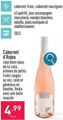 Promotions Cabernet d’anjou - Vins rosé - Valide de 02/04/2024 à 05/04/2024 chez Aldi