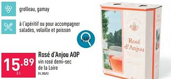 Promotions Rosé d’anjou aop - Vins rosé - Valide de 02/04/2024 à 05/04/2024 chez Aldi
