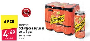 Promotions Schweppes agrumes zero - Schweppes - Valide de 02/04/2024 à 05/04/2024 chez Aldi