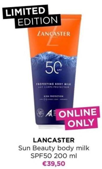 Promotions Lancaster sun beauty body milk spf5o - Lancaster - Valide de 01/04/2024 à 07/04/2024 chez ICI PARIS XL