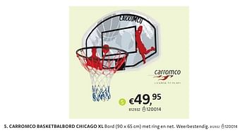 Promotions Carromco basketbalbord chicago xl - Carromco - Valide de 21/03/2024 à 07/04/2024 chez Dreamland