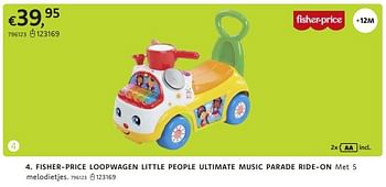 Promoties Fisher-price loopwagen little people ultimate music parade ride-on - Fisher-Price - Geldig van 21/03/2024 tot 07/04/2024 bij Dreamland