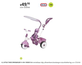 Promoties Little tikes driewieler 4-in-1 roze - Little Tikes - Geldig van 21/03/2024 tot 07/04/2024 bij Dreamland