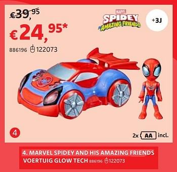 Promoties Marvel spidey and his amazing friends voertuig glow tech - Hasbro - Geldig van 21/03/2024 tot 07/04/2024 bij Dreamland