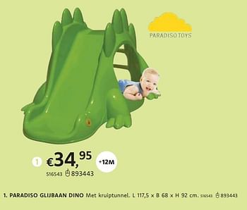 Promoties Paradiso glijbaan dino - Paradiso Toys - Geldig van 21/03/2024 tot 07/04/2024 bij Dreamland
