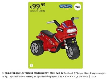 Promoties Peg-pérego elektrische moto ducati mini evo 6v - PegPerego - Geldig van 21/03/2024 tot 07/04/2024 bij Dreamland