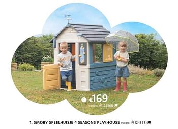 Promoties Smoby speelhuisje 4 seasons playhouse - Smoby - Geldig van 21/03/2024 tot 07/04/2024 bij Dreamland