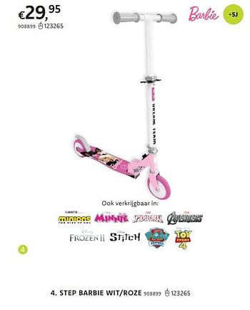 Promotions Step barbie wit-roze - Mattel - Valide de 21/03/2024 à 07/04/2024 chez Dreamland