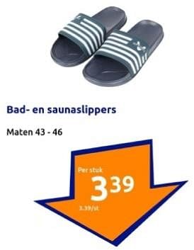 Promoties Bad en saunaslippers - Huismerk - Action - Geldig van 27/03/2024 tot 02/04/2024 bij Action