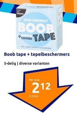 Promoties Boob tape + tepelbeschermers - Huismerk - Action - Geldig van 27/03/2024 tot 02/04/2024 bij Action