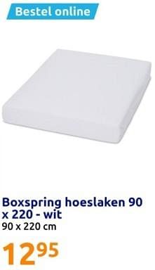 Promotions Boxspring hoeslaken 90 x 220 wit - Produit Maison - Action - Valide de 27/03/2024 à 02/04/2024 chez Action