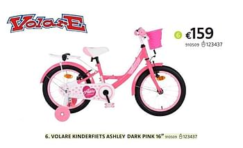 Promoties Volare kinderfiets ashley dark pink 16`` - Volare - Geldig van 21/03/2024 tot 07/04/2024 bij Dreamland