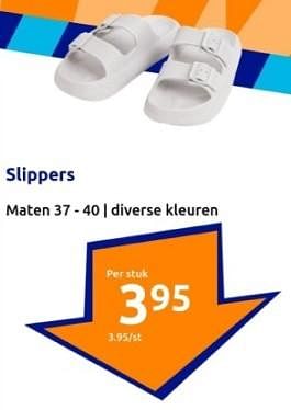 Promotions Slippers - Produit Maison - Action - Valide de 27/03/2024 à 02/04/2024 chez Action