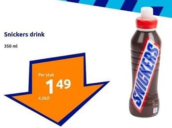 Promoties Snickers drink - Snickers - Geldig van 27/03/2024 tot 02/04/2024 bij Action