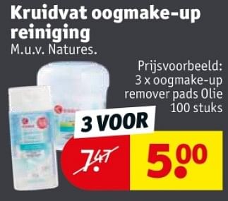 Promotions Oogmake up remover pads olie - Produit maison - Kruidvat - Valide de 25/03/2024 à 07/04/2024 chez Kruidvat