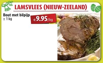 Promotions Lamsvlees nieuw-zeeland bout met bilpijp - Produit Maison - Aronde - Valide de 25/03/2024 à 01/06/2024 chez Aronde