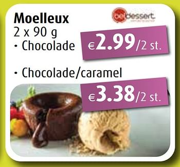 Promoties Moelleux chocolade - Beldessert - Geldig van 25/03/2024 tot 01/06/2024 bij Aronde