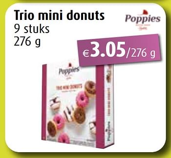 Promotions Trio mini donuts - Poppies - Valide de 25/03/2024 à 01/06/2024 chez Aronde