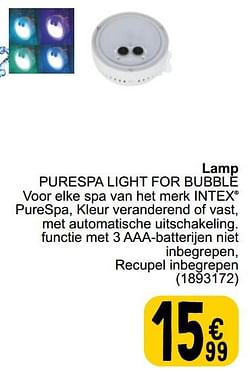 Lamp purespa light for bubble
