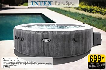 Promotions Opblaasbare hot tub greywood deluxe - Intex - Valide de 26/03/2024 à 30/06/2024 chez Cora